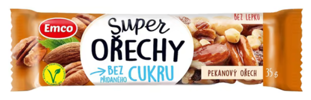 Tyčinka Super ořechy s pekanovými ořechy 35 g EMCO 